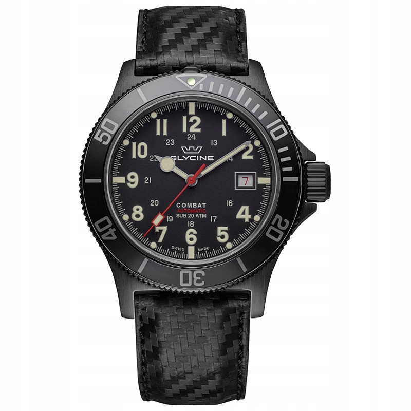 Zegarek męski Glycine GL0244 z czarnym paskiem