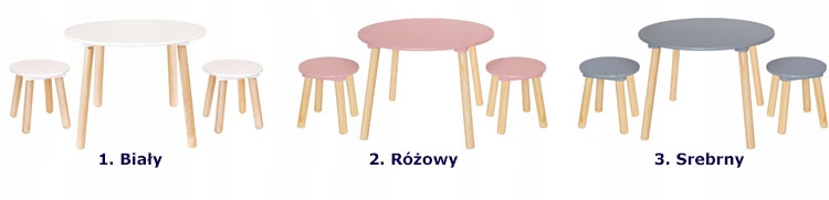 STOLIK DZIECIĘCY Z KRZESEŁKAMI DREWNIANY == KOLORY Stan opakowania oryginalne