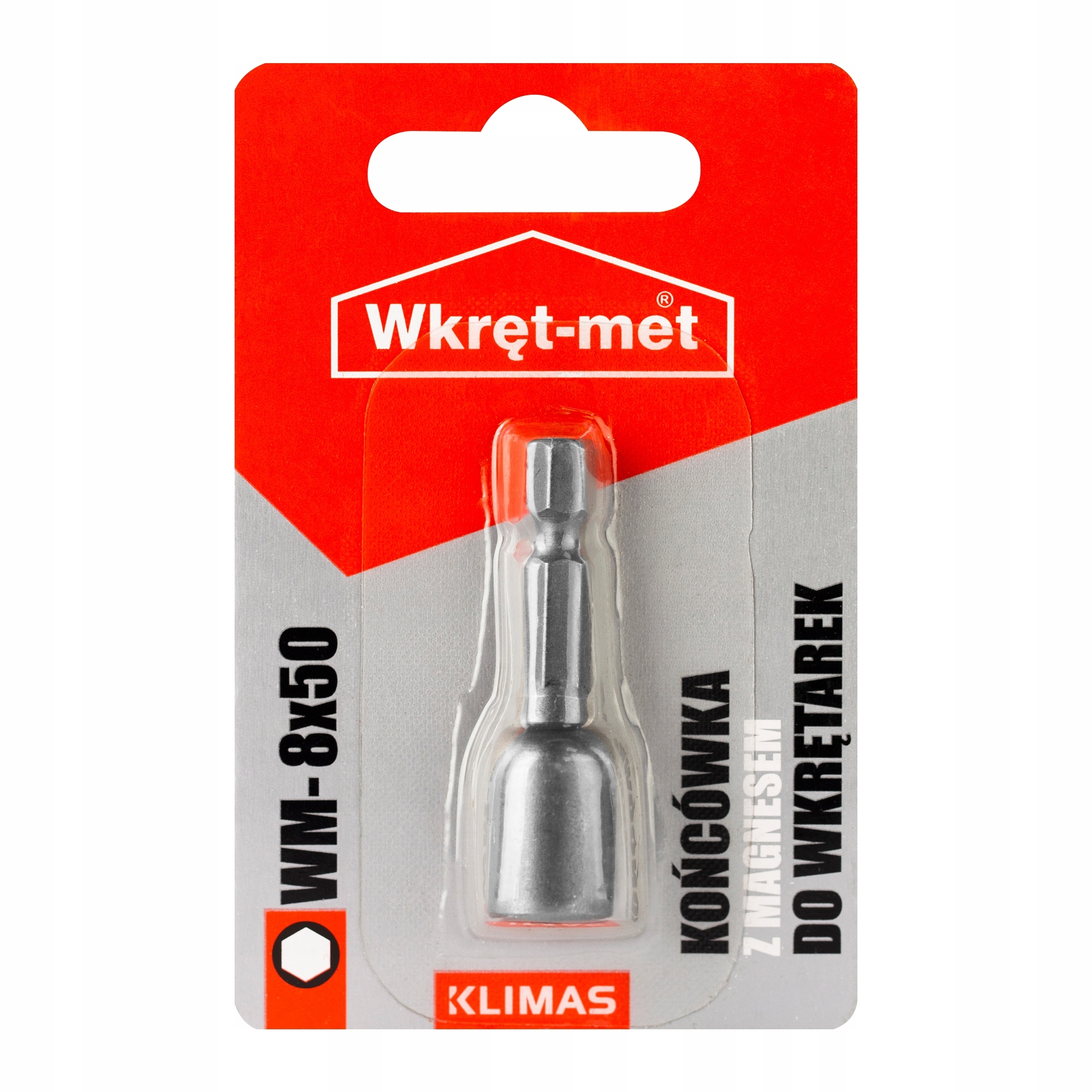 KOŃCÓWKA MAGNETYCZNA ŁEB SZEŚCIOKĄTNY M8 8x50mm Kod producenta WM-08050