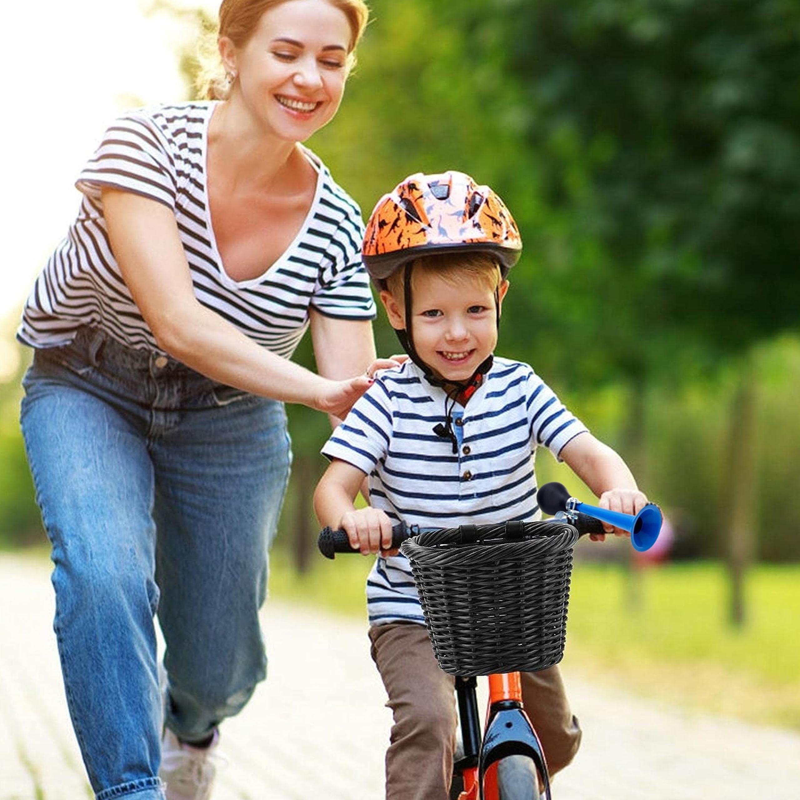 KOSZYK KOSZYCZEK NA ROWER KLAKSON TRĄBKA ZESTAW DLA CHŁOPCA PREZENT CZARNY Model KOSZYK NA ROWER Z TRĄBKĄ DLA CHŁOPCA CZARNY NOWY