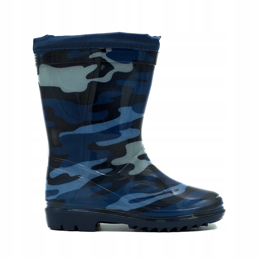 Kalosze DZIECIĘCE gumowce WSUWANE moro GRANATOWE (30)