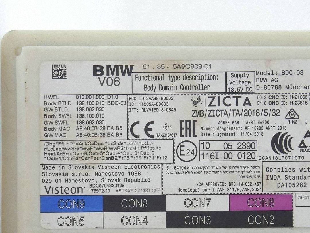 module control unit KOMFORTU BDC BMW X5 G05 X6 G06 5A9C909