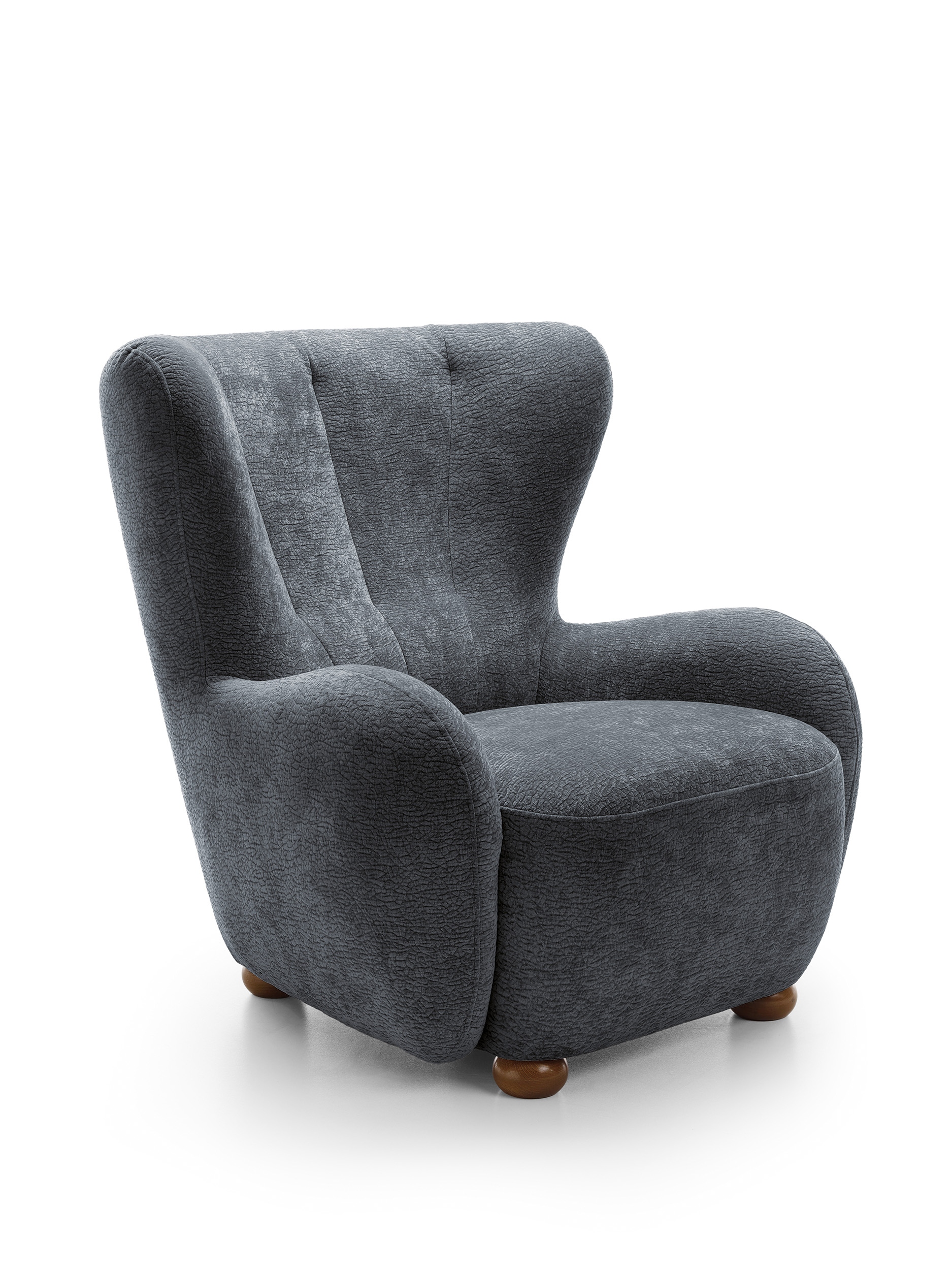 Křeslo Mist do obývacího pokoje Pohodlné Čalouněná šenilová tkanina Grafitová