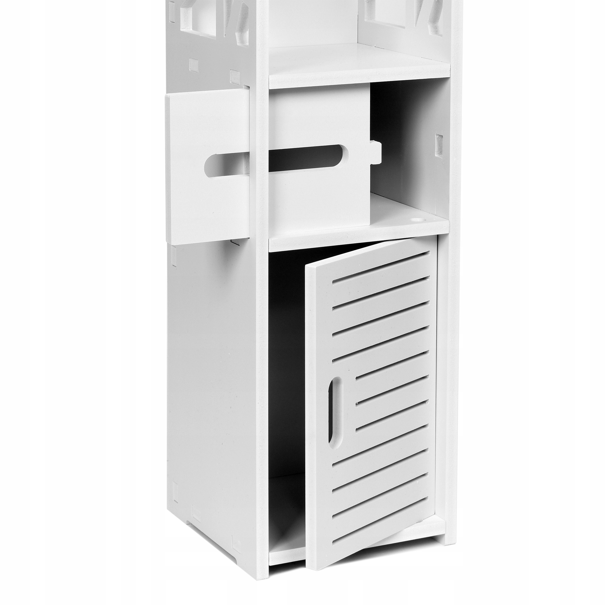 SZAFKA STOJĄCA REGAŁ WĄSKI DO ŁAZIENKI BIAŁY 80x20cm Wysokość mebla 80 cm