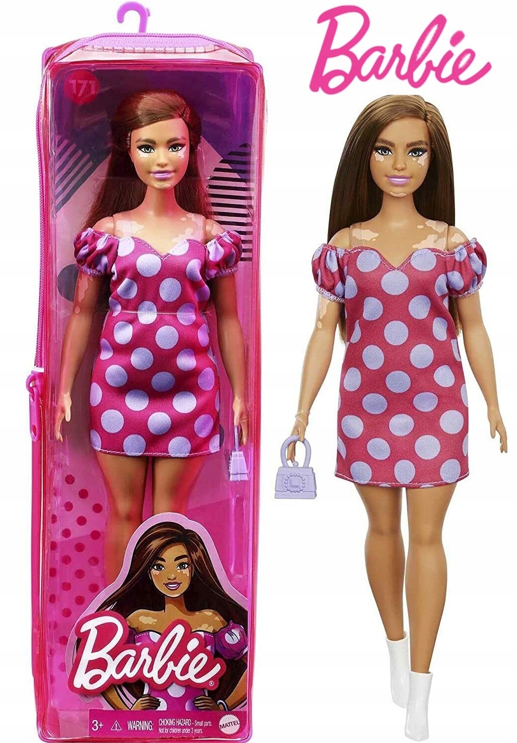 LALKA BARBIE FASHIONISTAS MATTEL BRUNETKA Z BIELACTWEM 171