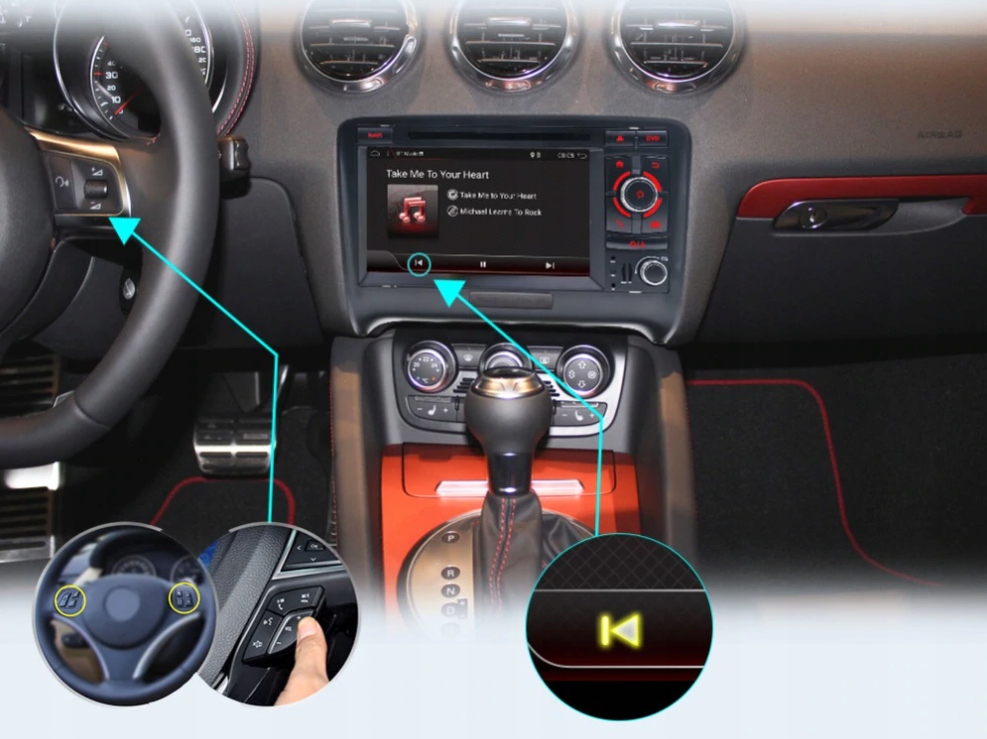 RADIO ANDROID AUDI TT MK2 8J 2006-2012 DSP! Przekątna ekranu 7