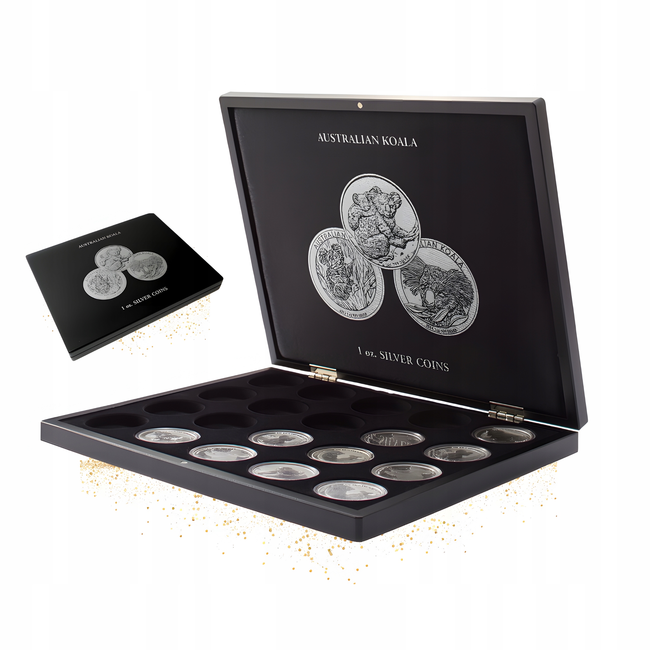 Kazeta na stříbrné mince Koala Leuchtturm 20 mincí v kapslu