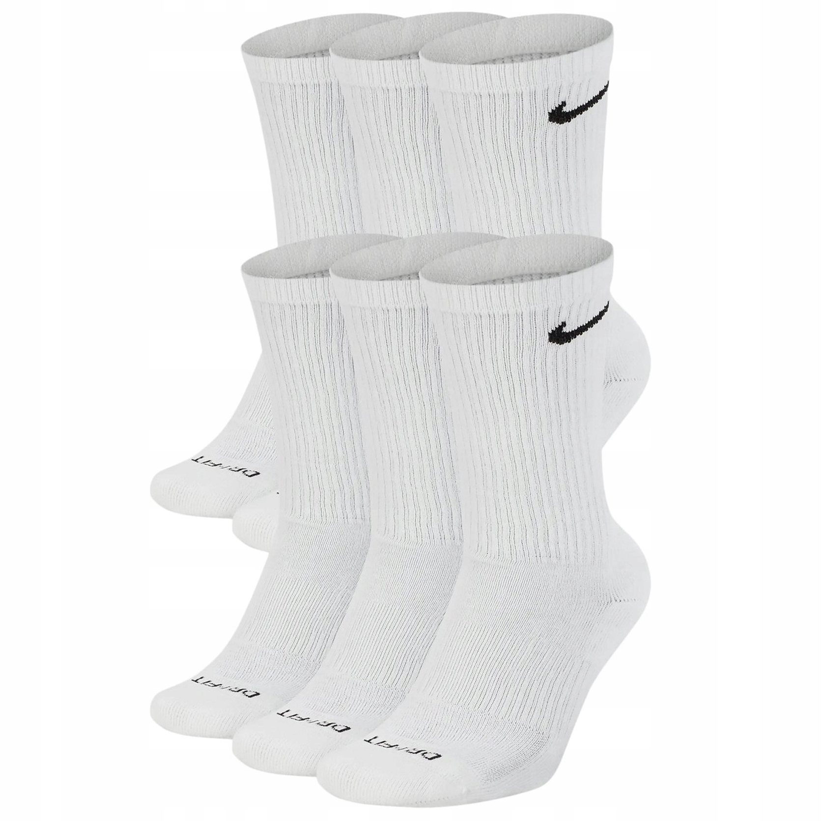 

Nike skarpety białe wysokie bawełniane zestaw 6szt