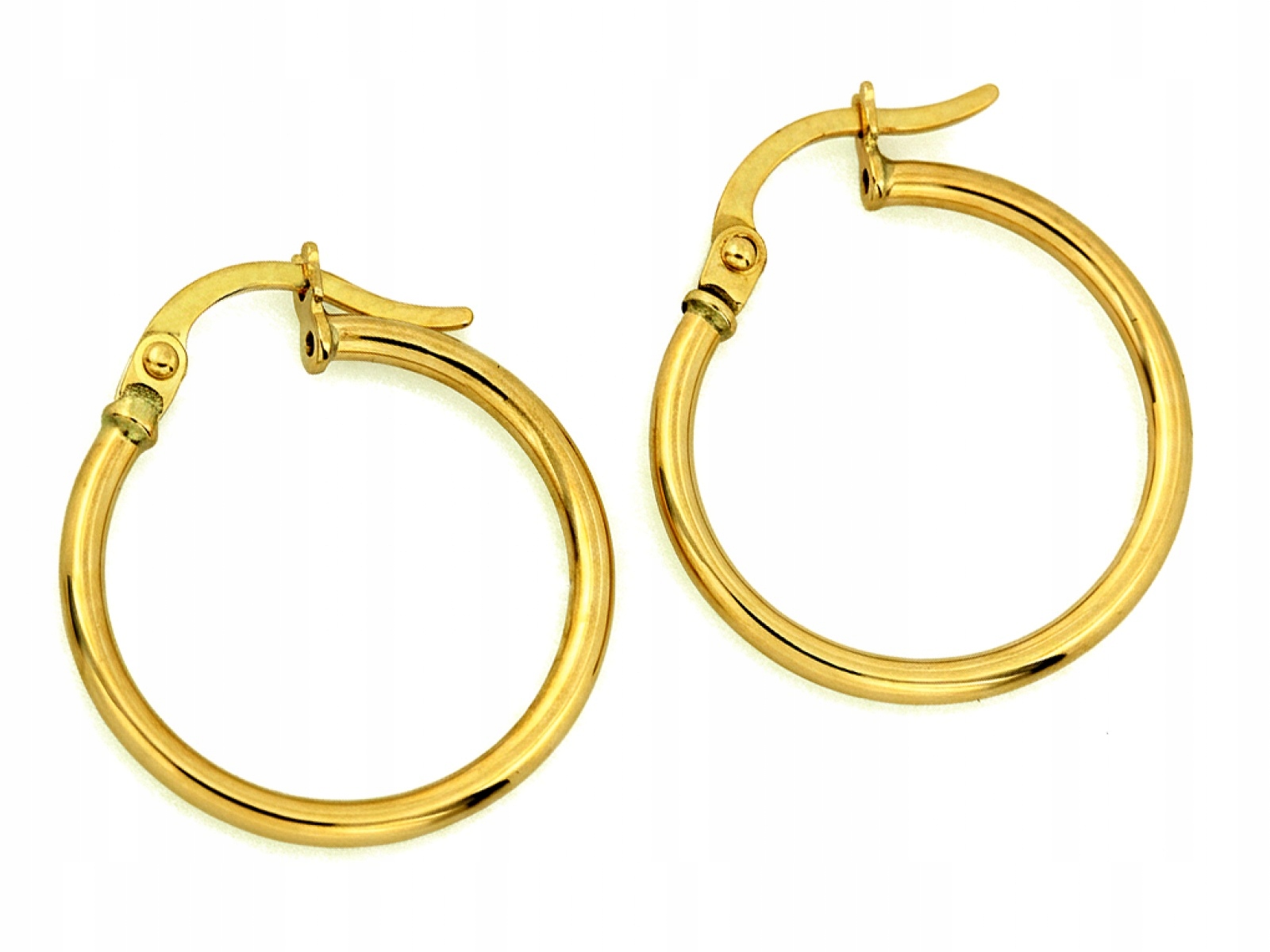 Zlaté Náušnice 585, klasická 20 mm kolečka, ideální jako dárek pro ni