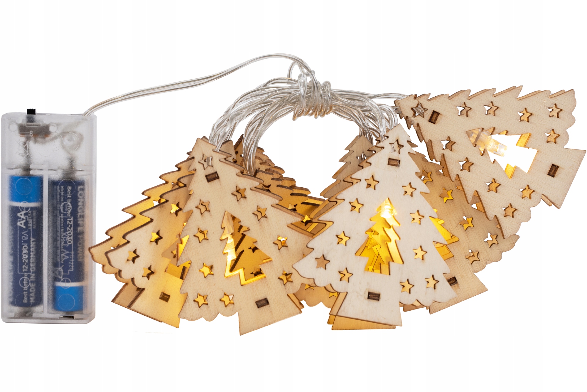 LAMPKI CHOINKI DREWNIANE LED OZDOBA ŚWIĄTECZNA NA BATERIE 120CM Kod producenta CHR-03002