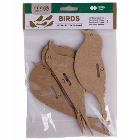 

Zestaw kształtów tekturowych Birds, 5 szt, 12x6 cm