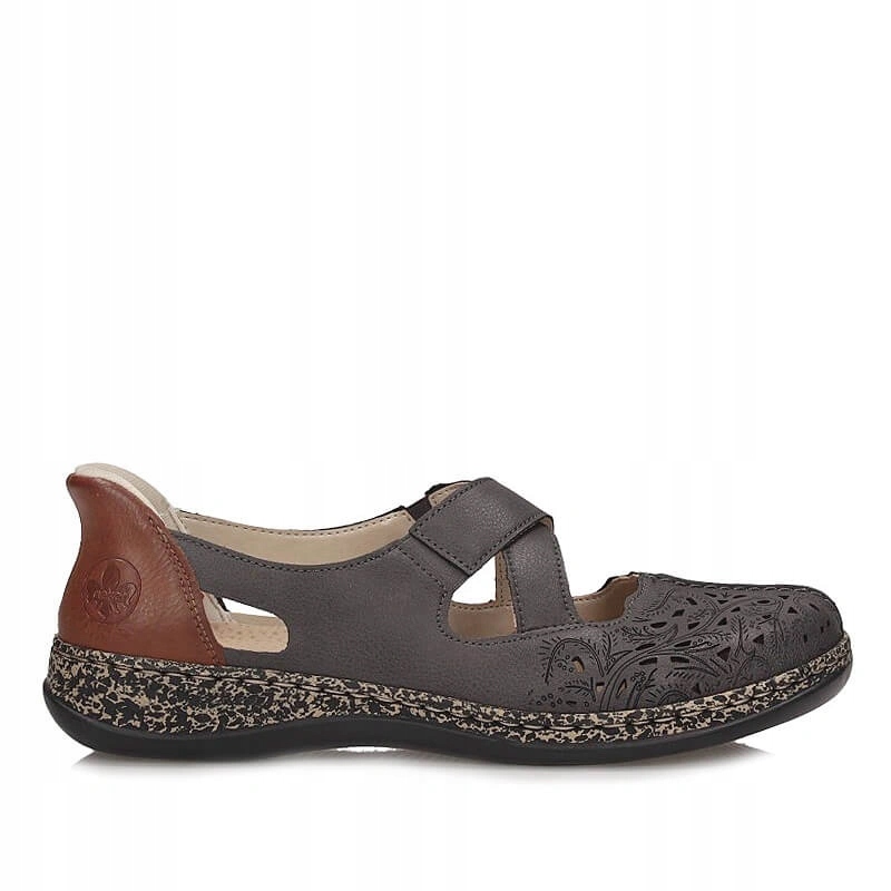 Codziennie skórzane półbuty damskie Rieker 46352-45