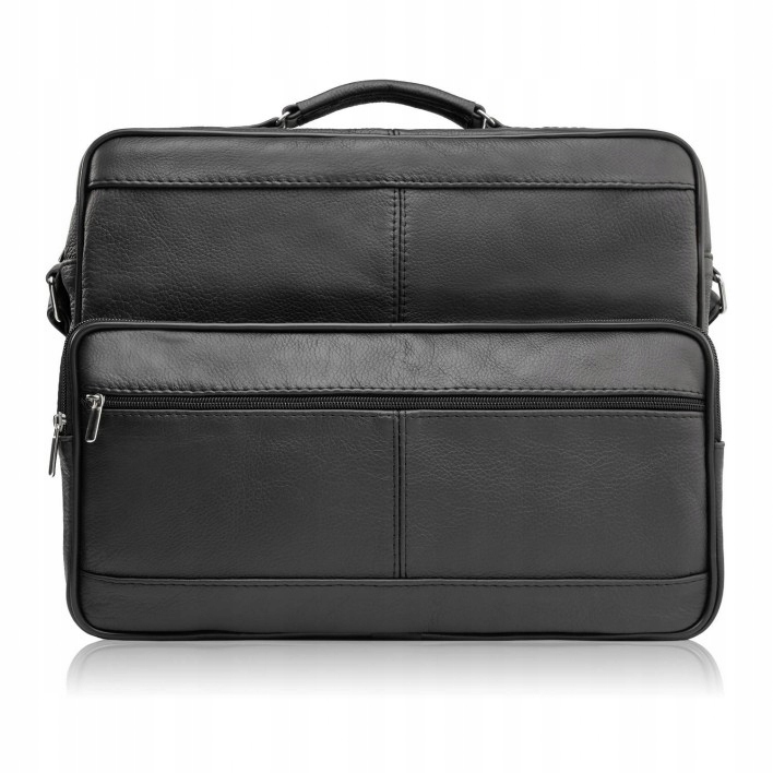Pánská kožená taška přes rameno Černá Formát A4 Moderní Abruzzo