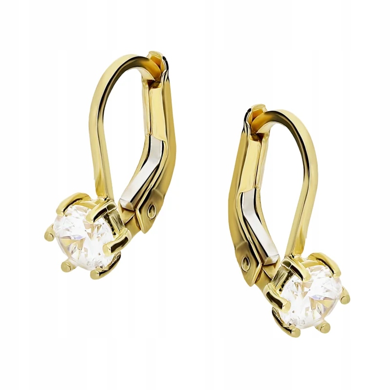 náušnice pro dívku zlato 585 lesklé s bílým zirkonem Křest 1.22