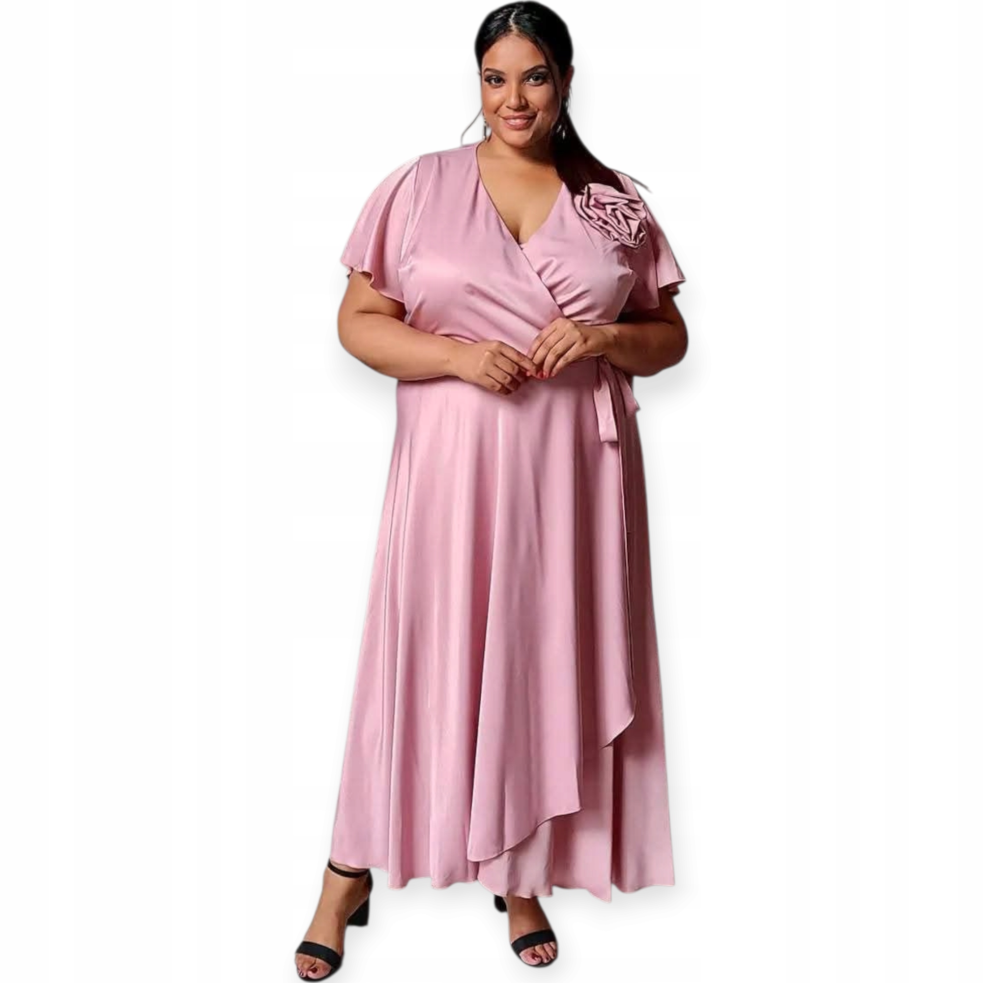 Županové Šaty Oliwia, růžové, plus size, velikost 54
