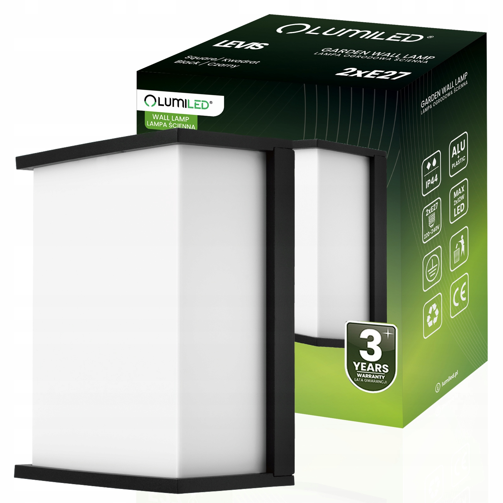 Kinkiet Lampa Ogrodowa Zewnętrzna Elewacyjna Ścienna 2x E27 Led IP44