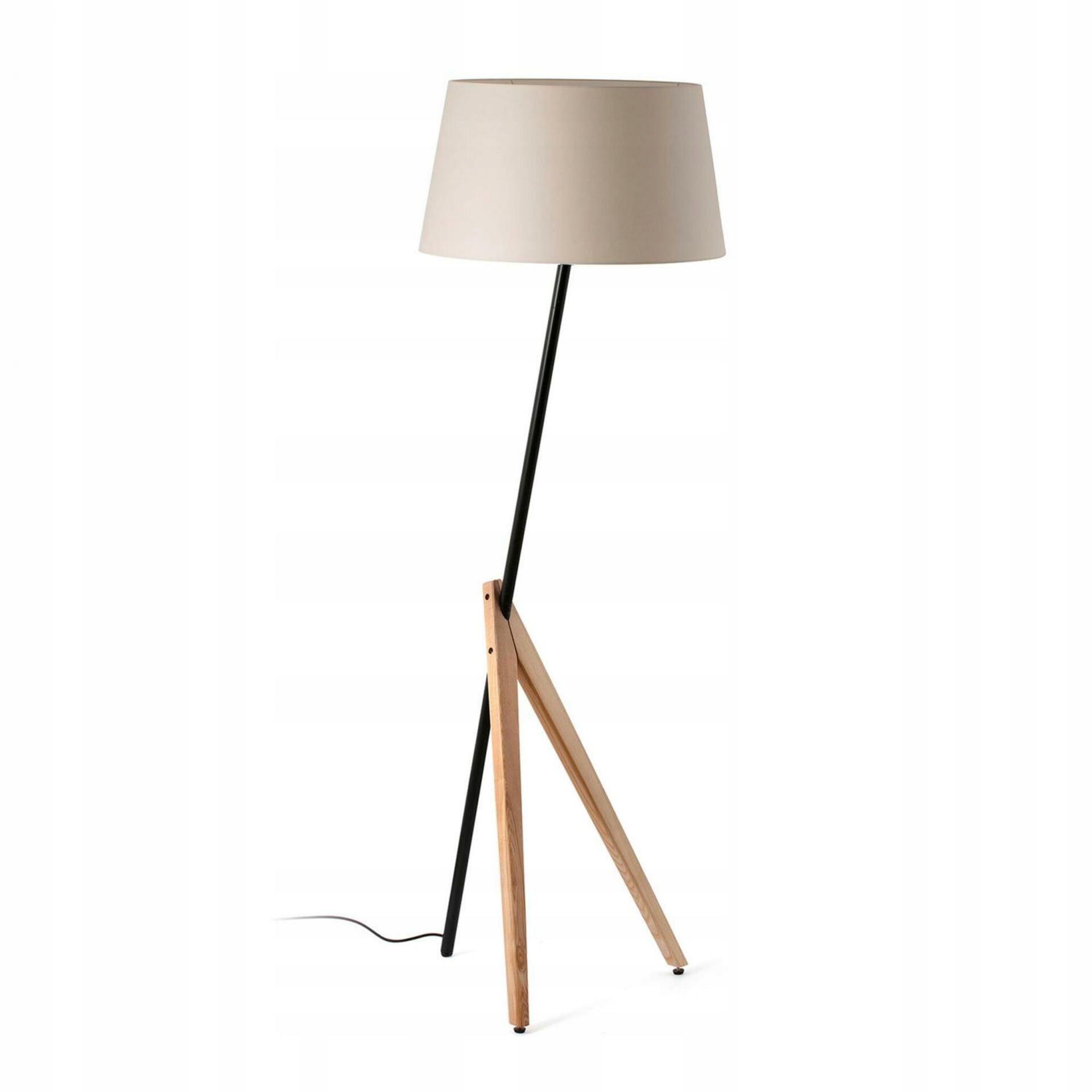 Stojacia lampa Faro Treewood, jaseň, škandinávsky dizajn, E27, IP20