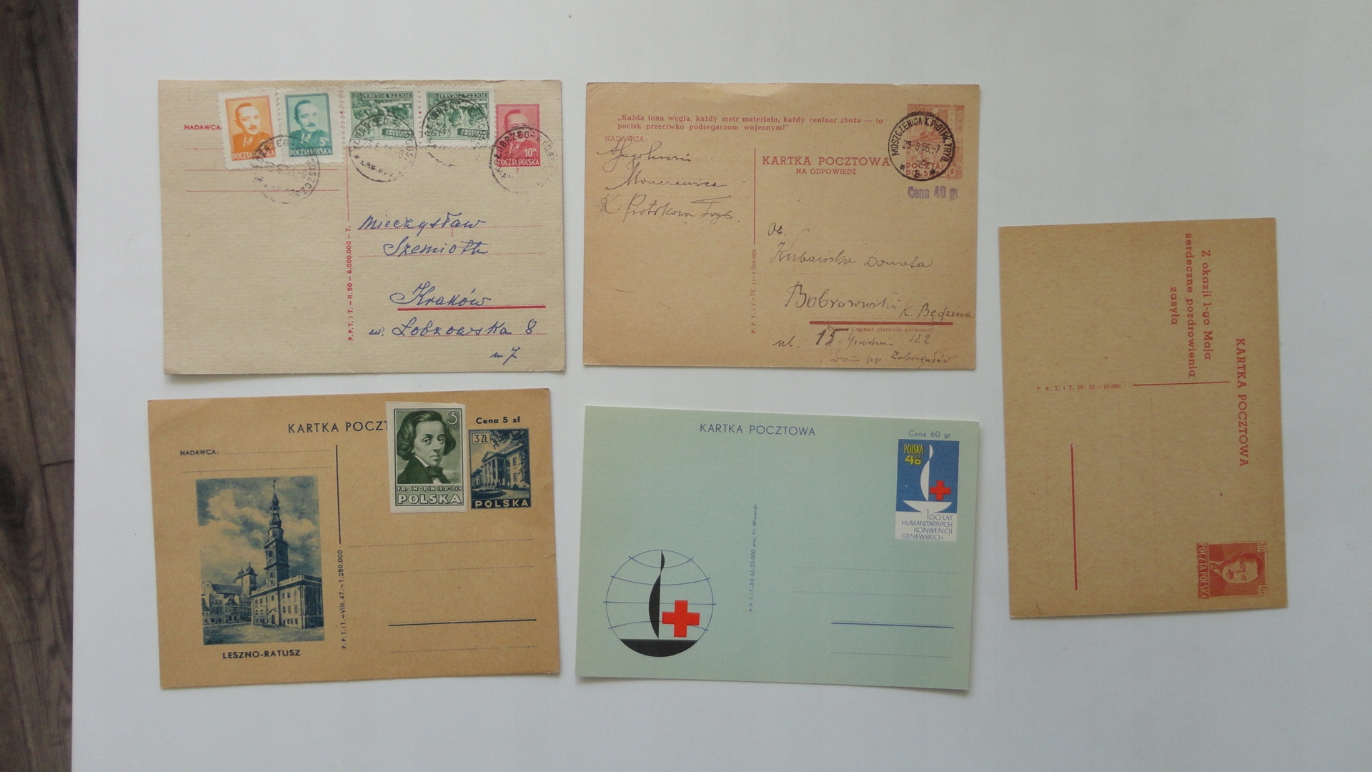 ZESTAW 10 SZT KART POCZTOWYCH PRL 64K