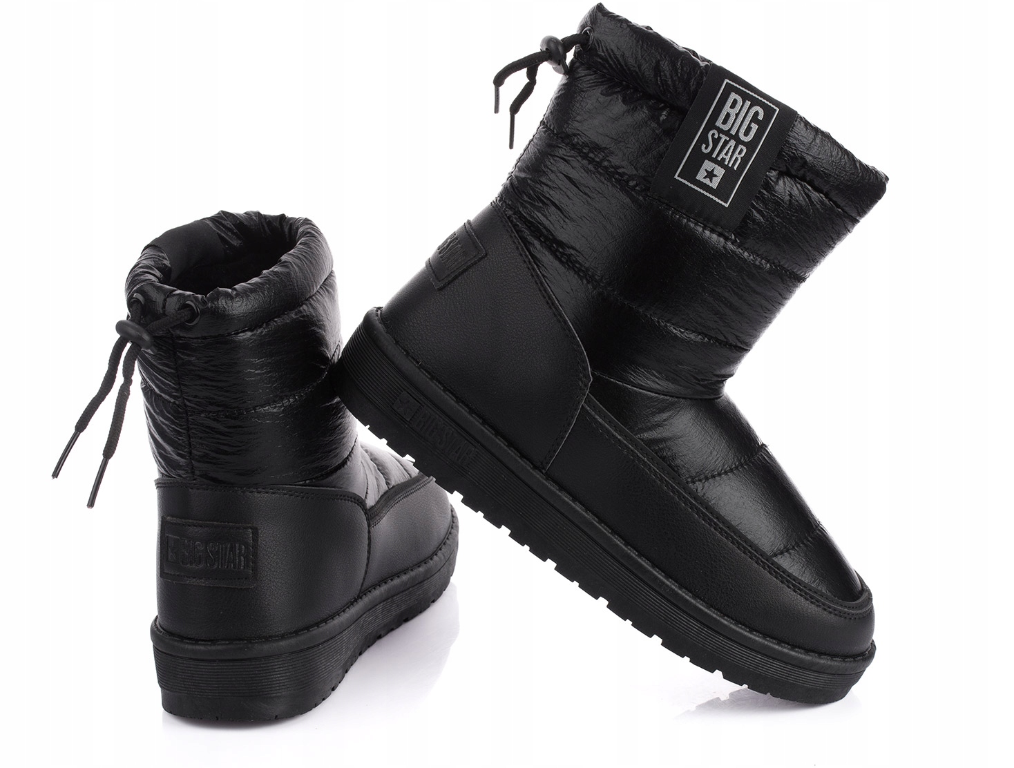 BIG STAR BUTY BOTKI ŚNIEGOWCE OCIEPLANE FUTERKIEM DAMSKIE CZARNE r. 38 Model buty botki ocieplane czarne