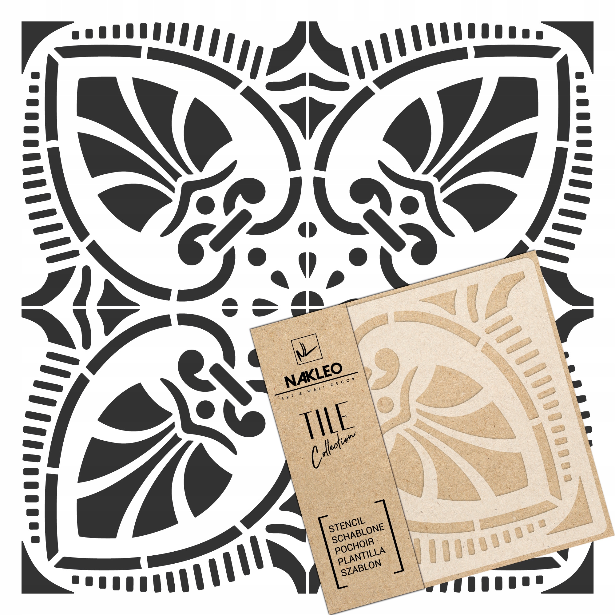 Malířská šablona Dlaždice Opakovaně Použitelný 60x60 cm Vzor Miramar Deco