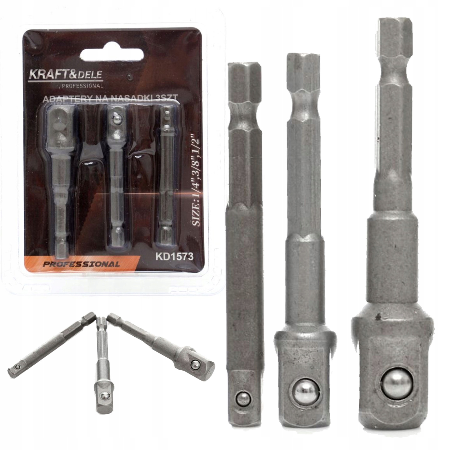REDUKCJE ADAPTERY DO WKRĘTARKI NA NASADKI 1/4 3/8 1/2