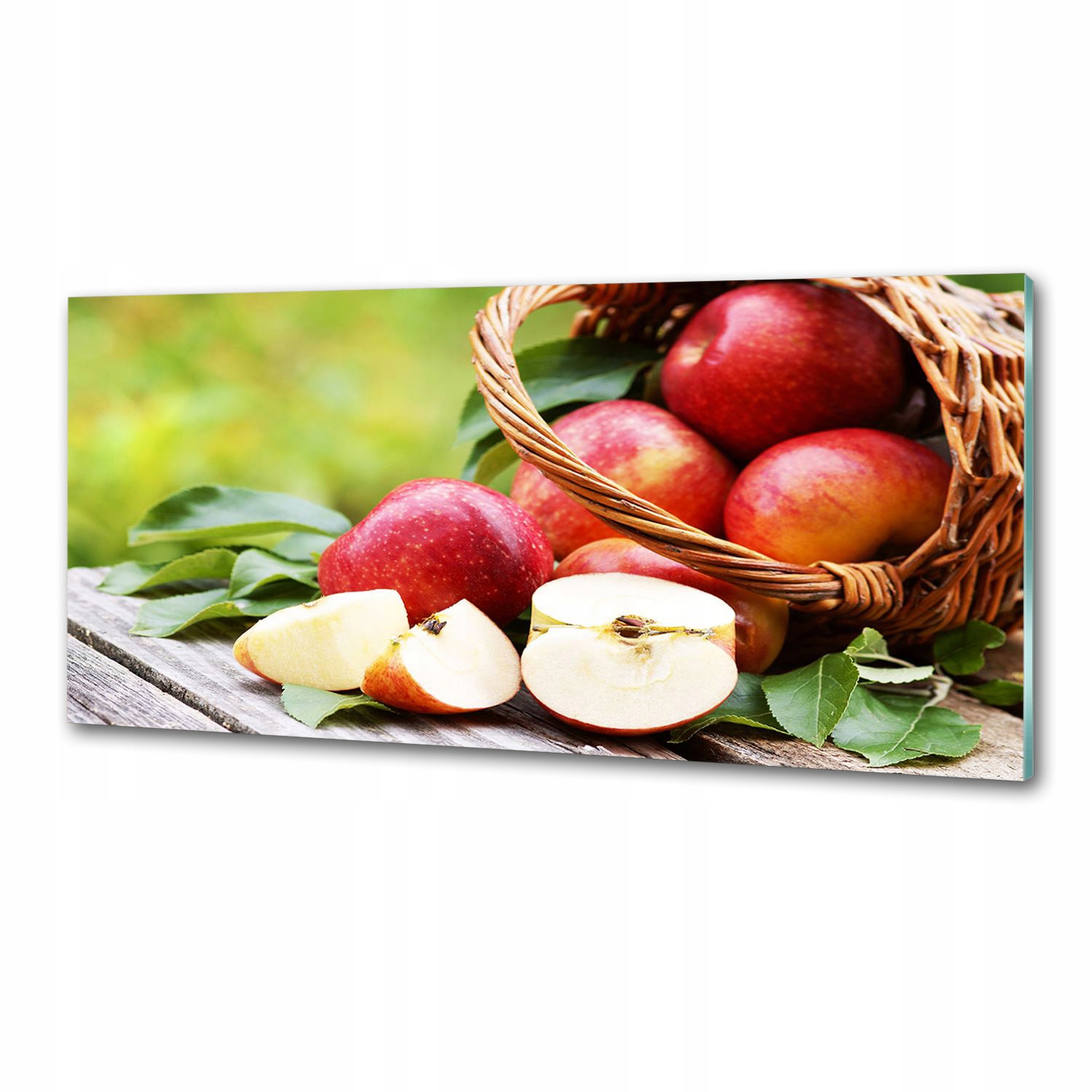 Panel do kuchyne Jablká v košíku 125 x 50 cm Lepidlo