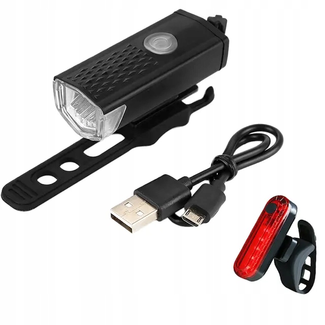 ZESTAW ROWEROWY LAMPKA LED NA PRZÓD + TYŁ 2 LAMPKI Marka Hitelo