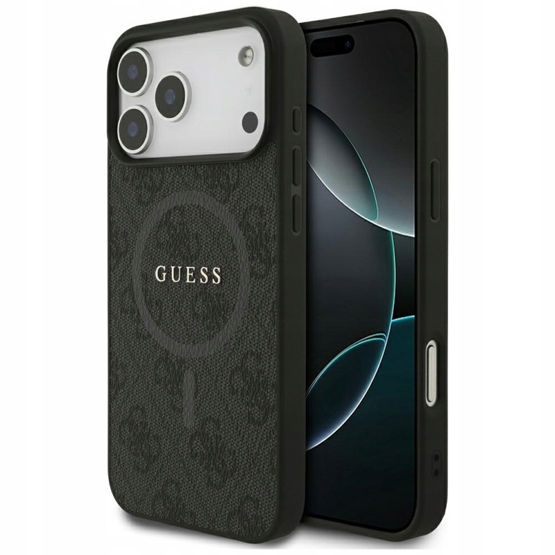 Guess 4G Ring Classic Logo MagSafe Pouzdro pro iPhone 17 Pro Max (černé)