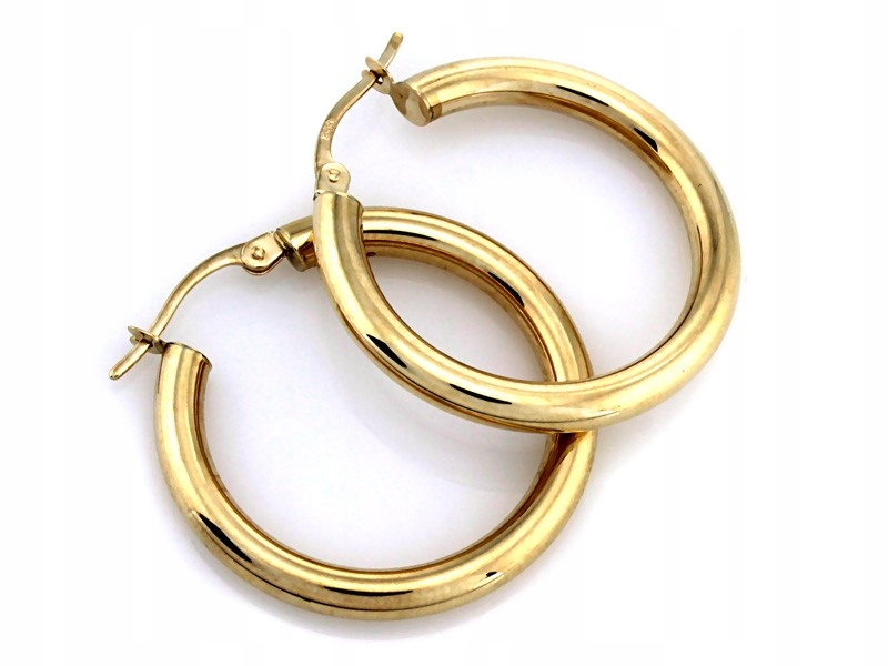 Klasické zlaté náušnice 585, elegantní kolečka na zip, 2,26 g jako dárek