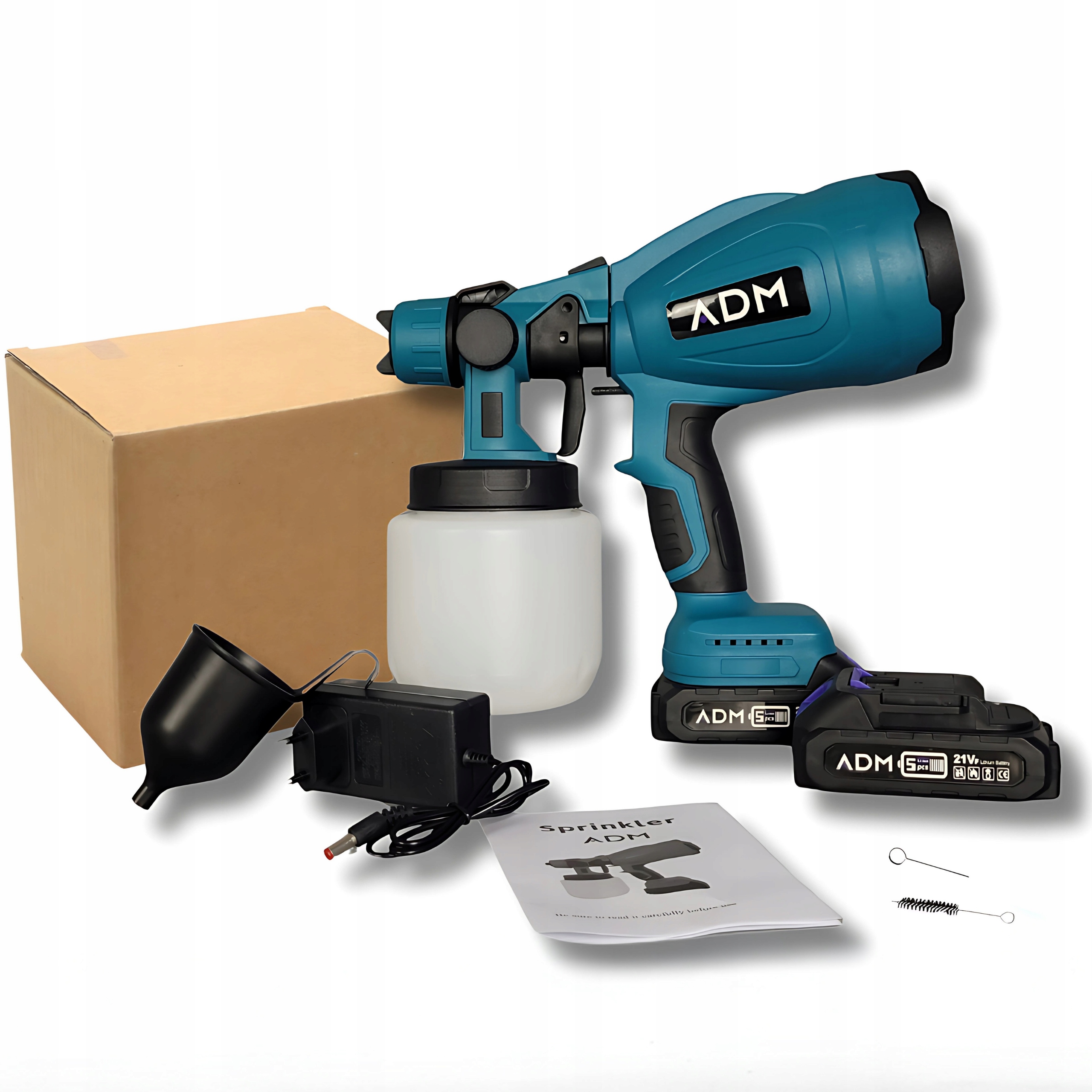 Pistolet do Malowania Ścian Bezprzewodowy z 2 Akumulatorami 21v 800ml Mocny Pojemność akumulatora 1.53 Ah