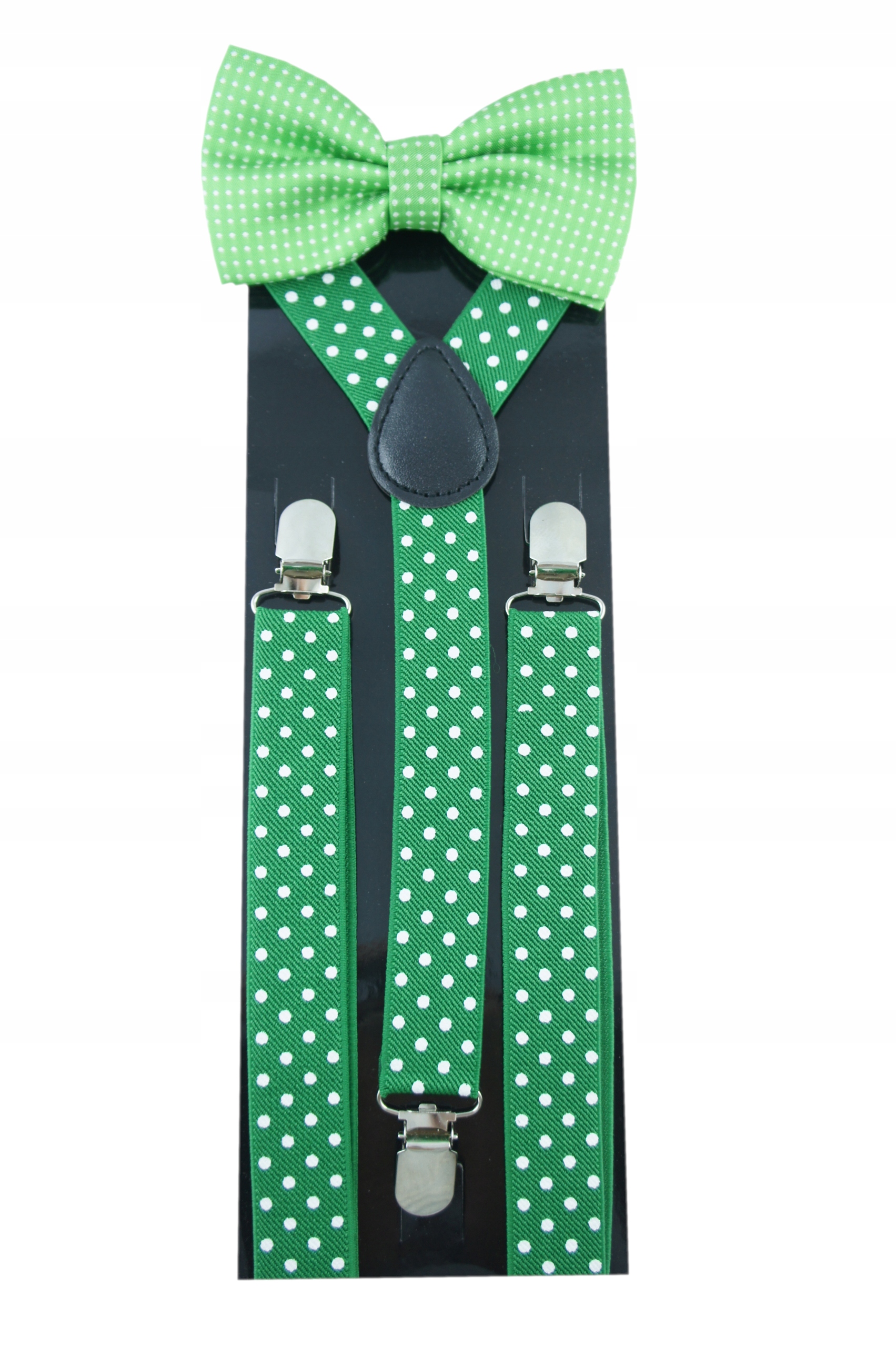 Zielone Szelki i mucha męskie w kropki WZORY DO WYBORU!