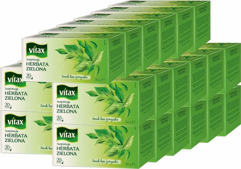 Herbata ekspresowa Zielona Vitax 20 torebek x30