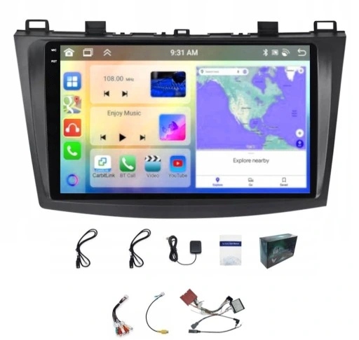 Rádio Navigace Carplay Mazda 3 2010-2013 Bt Wifi Bt Android 4GB 64GB