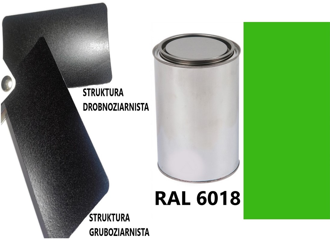 STRUKTURA GRUBOZIARNISTA RAL 6018 MAT 05-08 % DO PLASTIKU METALU AKRYL 1L