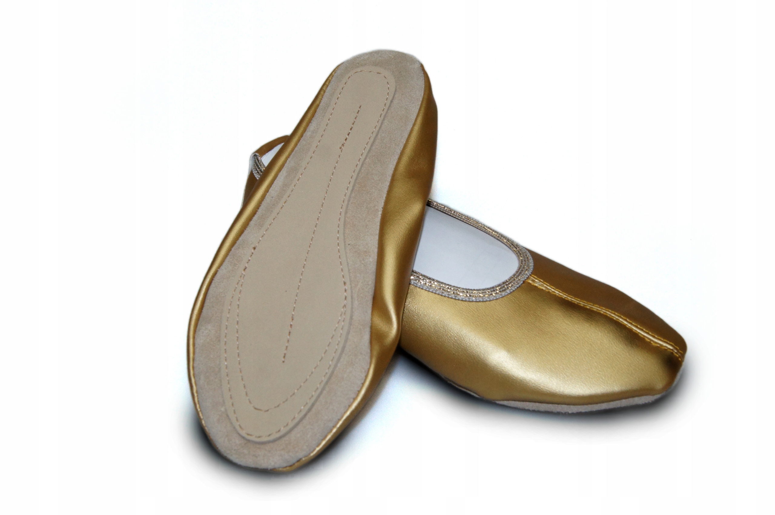 POLSKI PRODUCENT BALETKI ZŁOTE DO TAŃCA RYTMIKA GIMNASTYCZNE Rozmiar 25