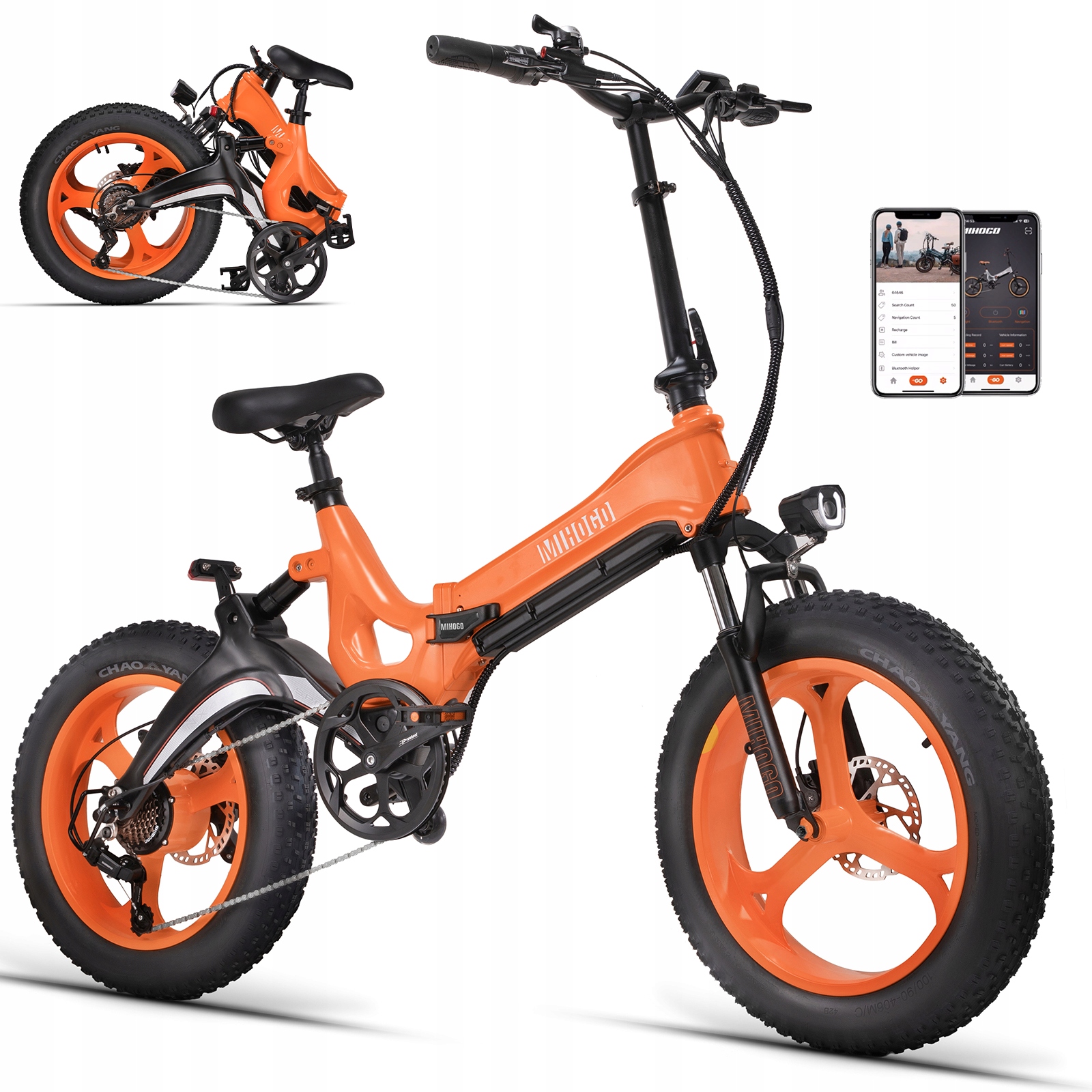 Mihogo Nx 20'' skládací elektromobil 1000W 48V12.8AH 40KM/H 64KM aplikace