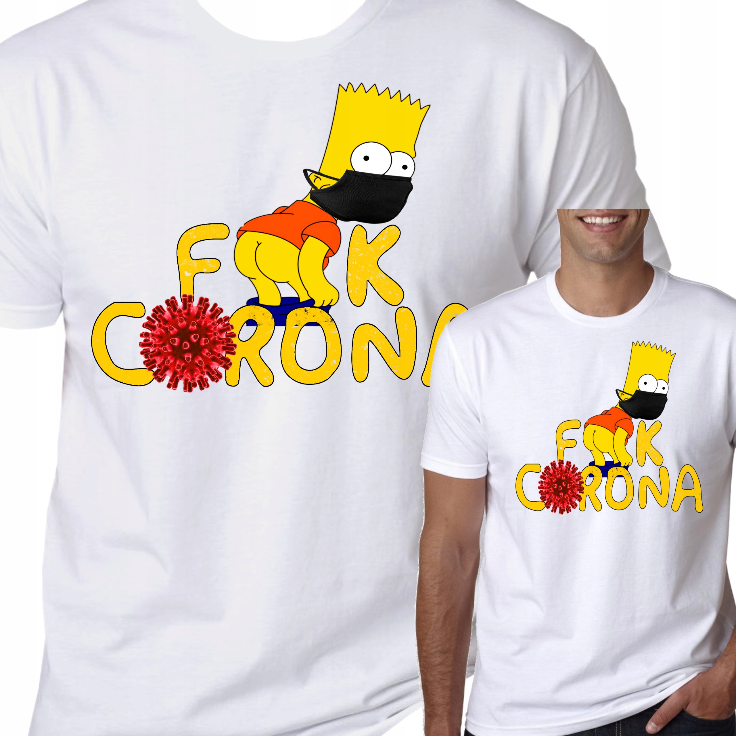 

T-Shirt Koszulka Simpsons Fu*k Covid Corona S 0590