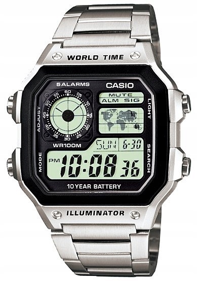 Zegarek męski na bransolecie Casio AE-1200WHD Gwar.3+3 Zibi Grawerowanie