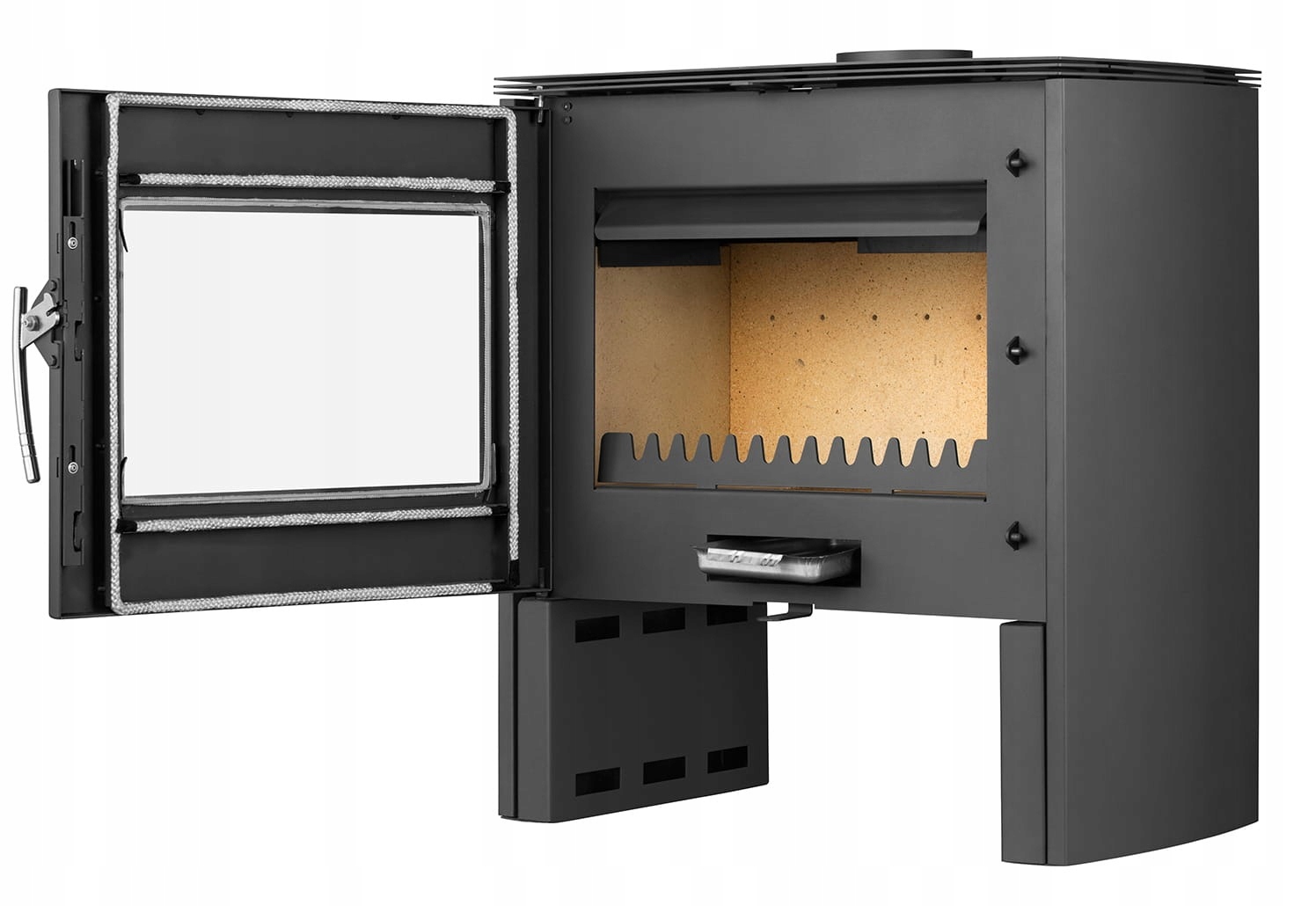 PIEC KOMINEK STALOWY KOZA NYKS Z SZYBĄ Z DEKOREM CERTYFIKAT EKO 8 kW Marka bez marki