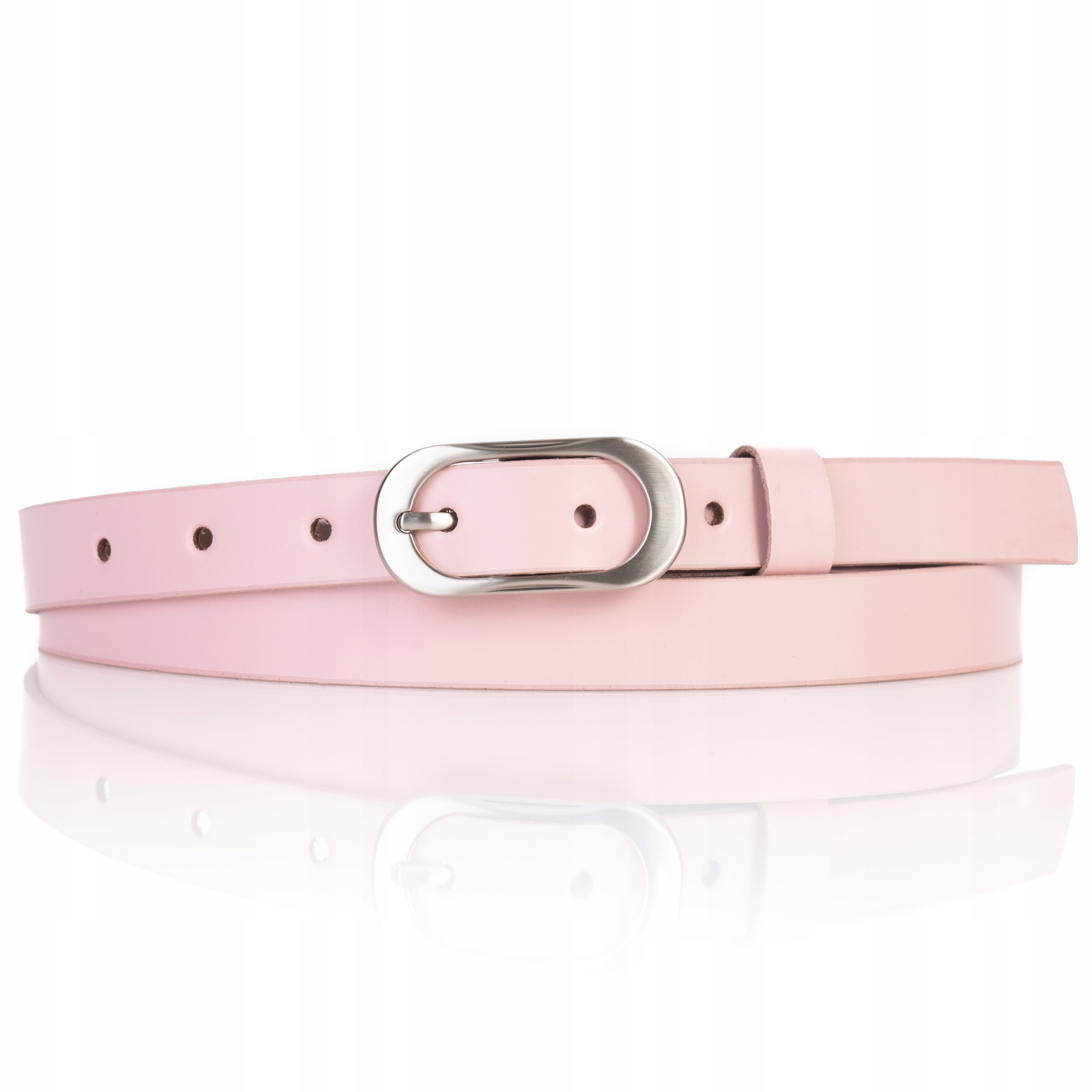 

Sepher Pasek Skórzany Damski Pudrowy Róż wąski