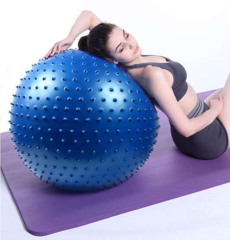 PIŁKA GIMNASTYCZNA MASUJĄCA 75 CM NIEBIESKA Marka Perfectlife