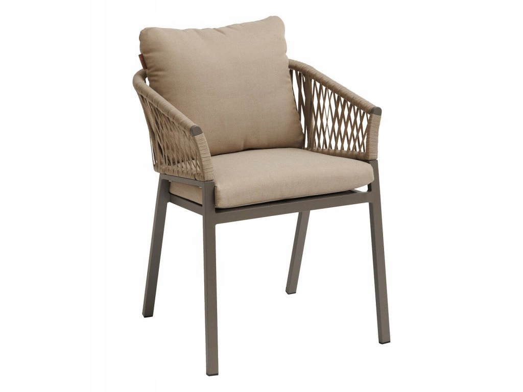 Záhradná hliníková stolička Oriengo, béžová