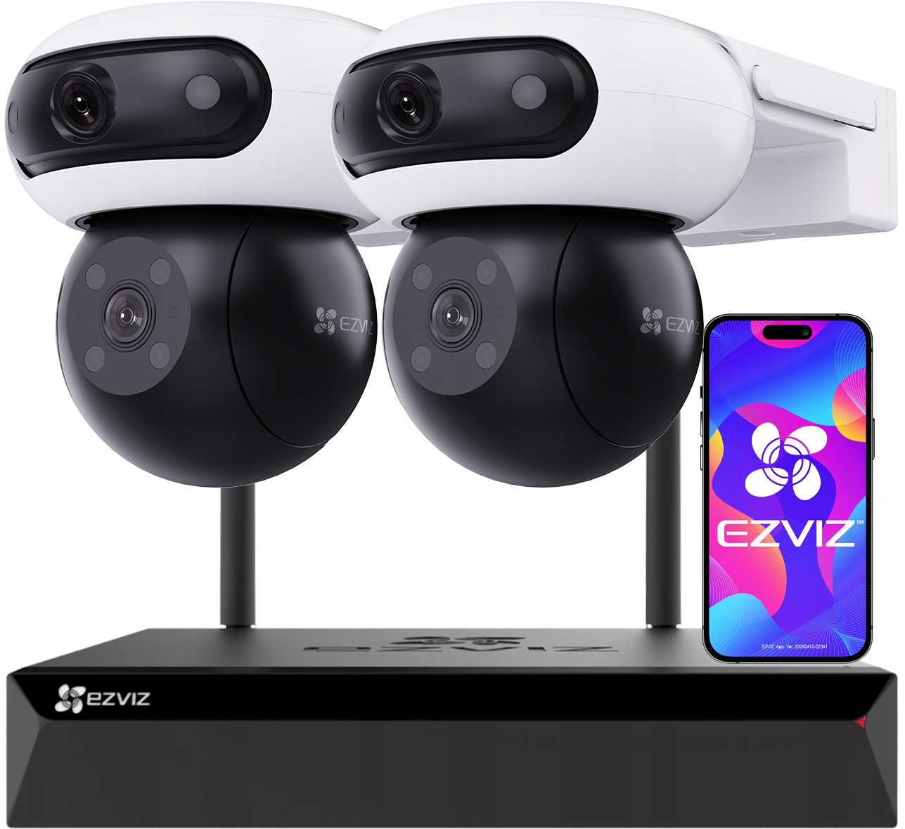 WiFi monitorovací sada Ezviz C90 2K+ 4MP x2 Detekce záznamníku 8 kanálů
