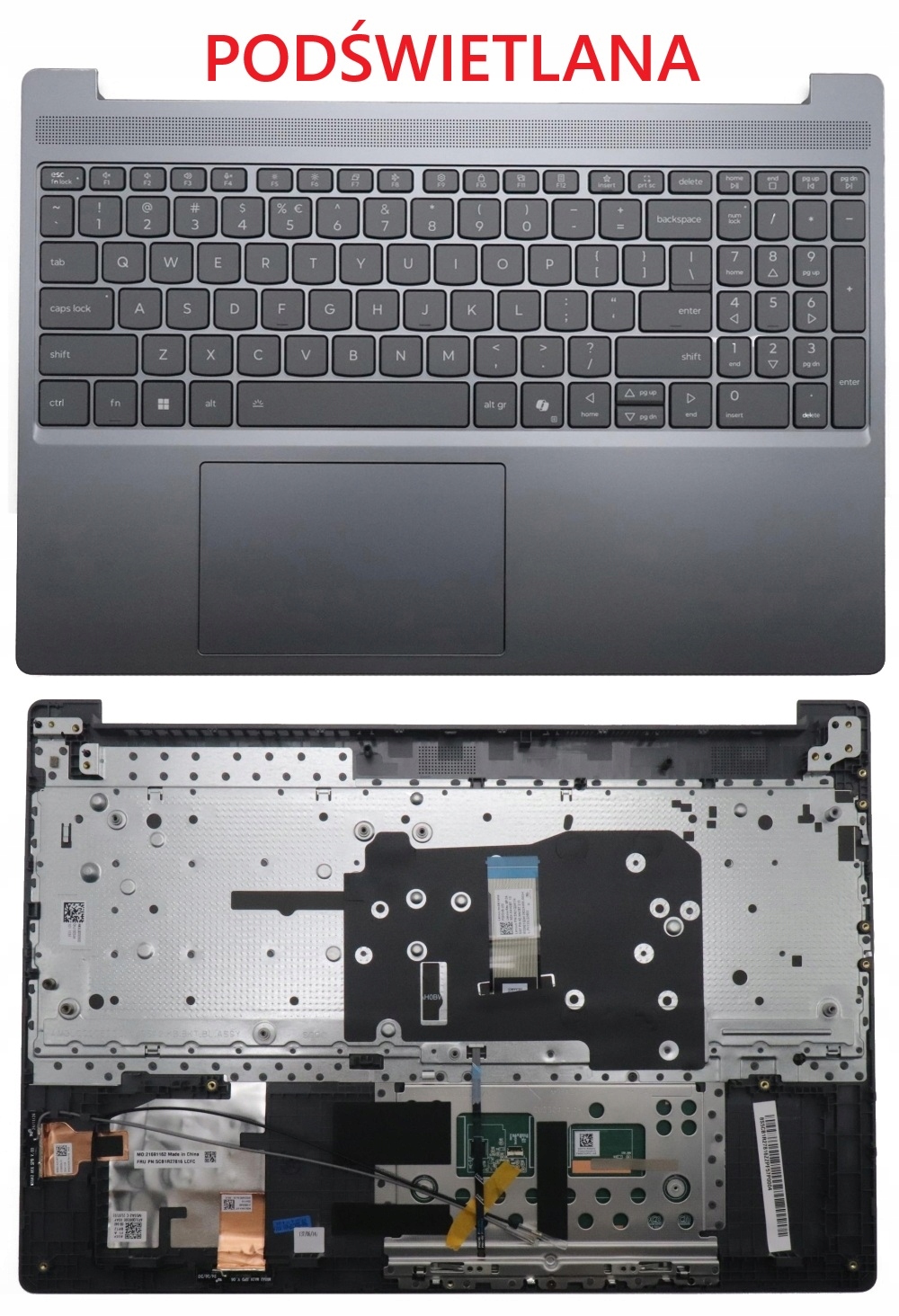 Nový Palmrest Klávesnice Lenovo 5CB1R27816 5CB1R27876 5CB1R30150 Podsv.
