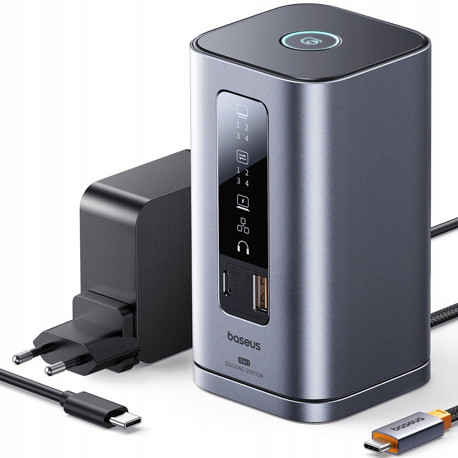 Hub Dokovací stanice 11v1 Usb-c Hdmi Dp Usb-a Usb-c RJ45 Pd mini jack 3.5 mm