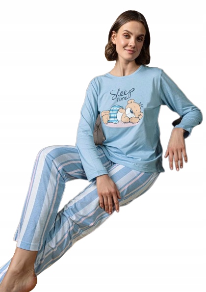 Vtipné Pyžamo Medvídek Sleep Time Sladký Medvídek Medvídek Bavlna Lyocell XL