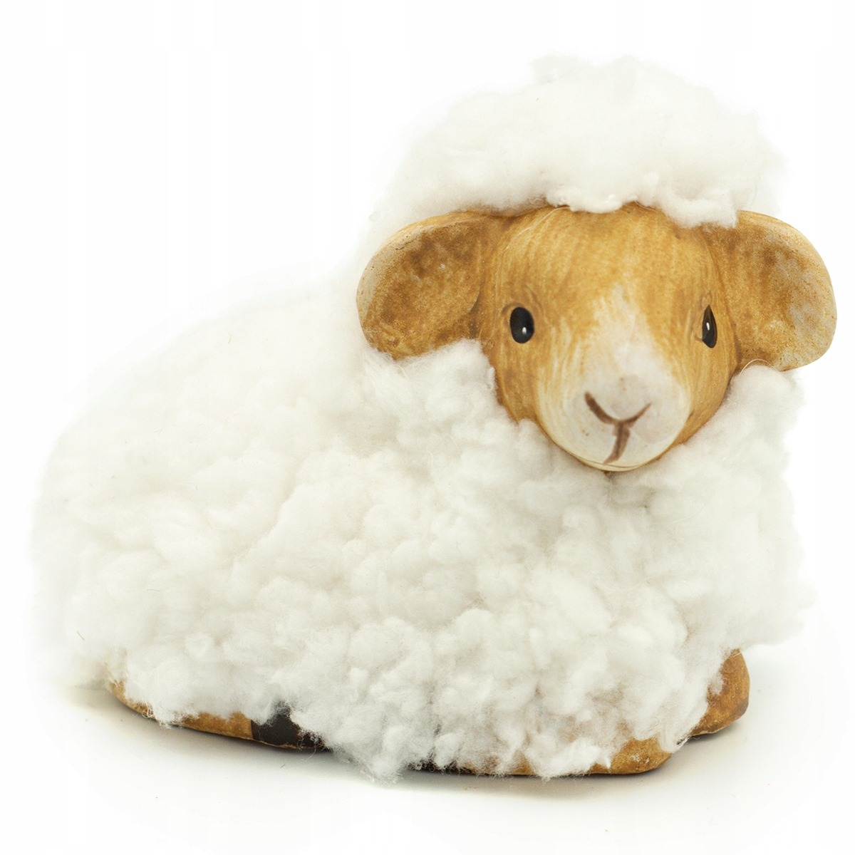 BARANEK WIELKANOCNY CERAMICZNY DO KOSZYCZKA Z WEŁNĄ NA ŚWIĘCONKĘ