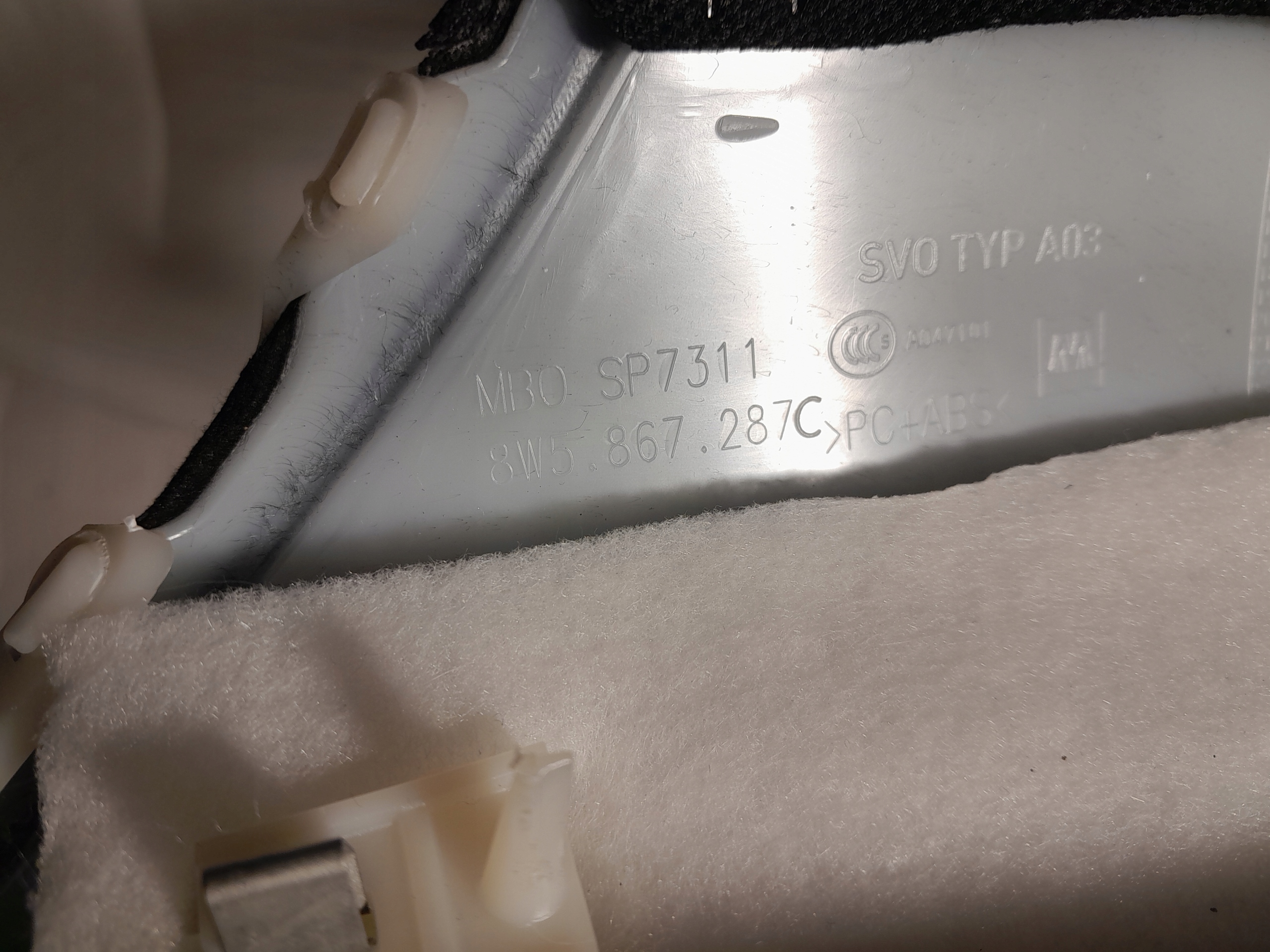 AUDI A4 B9 cover side SLUPKA 8W5867287C
