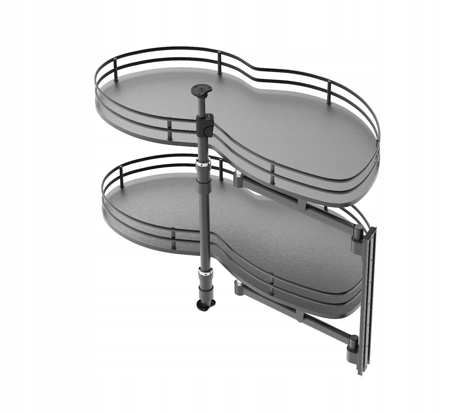 KOSZ NERKA AMIX MAGIC CORNER NAROŻNY 900 MM Z DOCIĄGIEM ANTRACYTOWA PRAWA