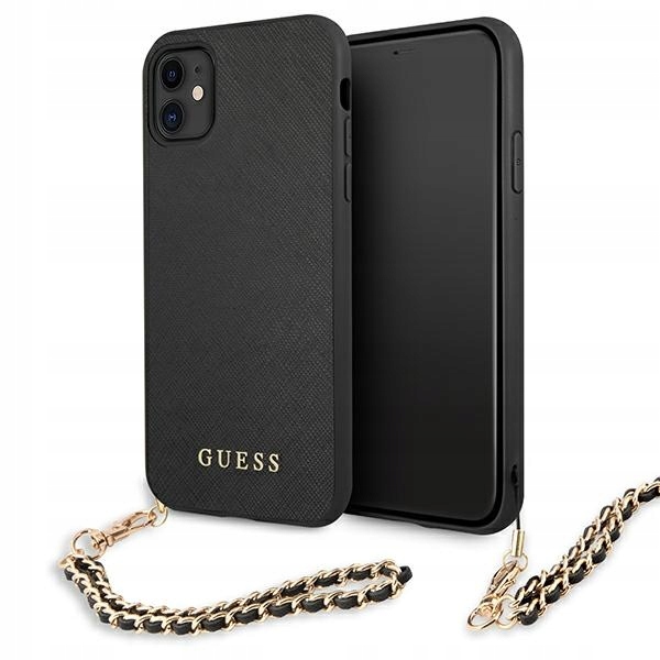 Etui GUESS Saffiano Chain + Łańcuszek do iPhone 11 Stan opakowania oryginalne